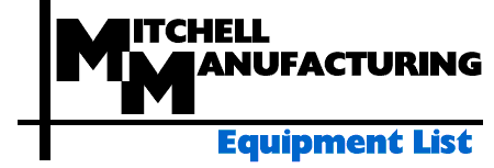 Mitchell Manufacturing Equipment List